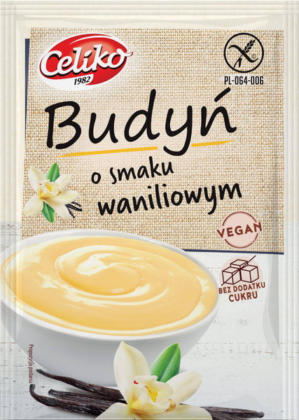 Budyń waniliowy Bez Cukru Bezglutenowy 40 g Celiko