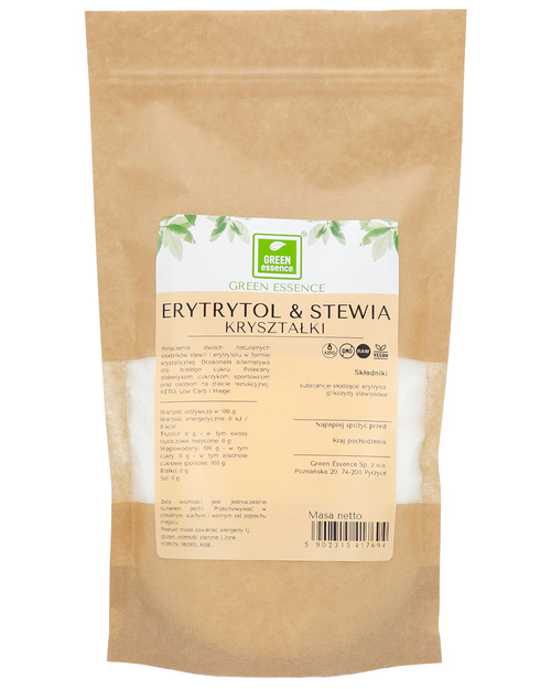 Erytrytol + Stewia kryształki 1 kg erytrol stevia - zdrowy słodzik