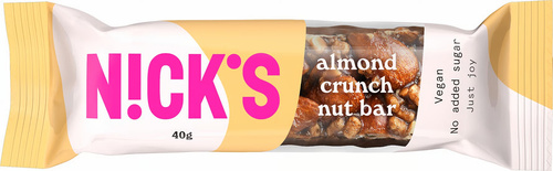 Baton z migdałami i czekoladą Bez Cukru 40 g Nick's Almond Crunch Nut Bar