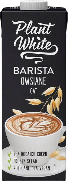 Napój owsiany dla baristów Bez Cukru 1 L Plant White Barista Owsiane