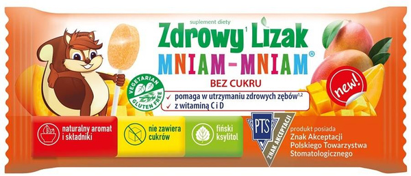 Zdrowy lizak Mniam Suplement Diety bez cukru - mango 1 szt - Starpharma