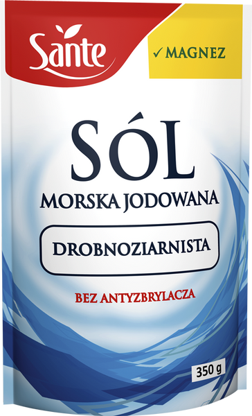 Sól morska jodowana drobnoziarnista Bez Antyzbrylacza 350 g - Sante