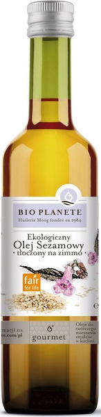 Olej sezamowy tłoczony na zimno Virgin Ekologiczny 500 ml Bio Planete