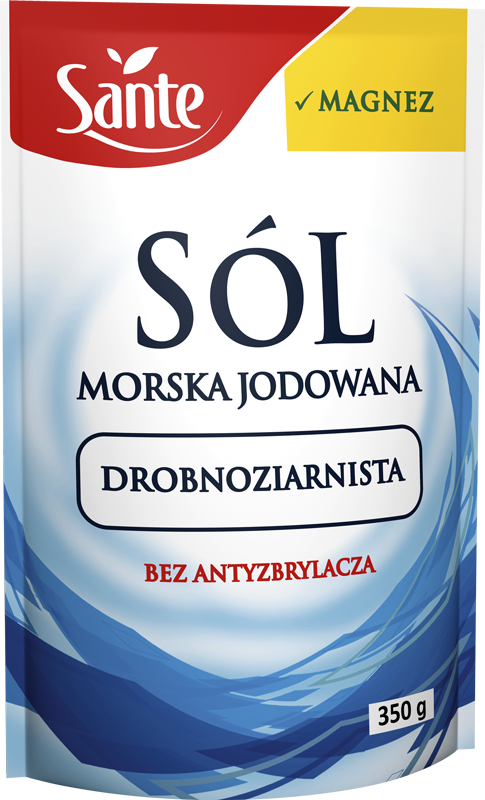 Sól morska jodowana drobnoziarnista Bez Antyzbrylacza 350 g - Sante