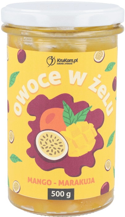 Frużelina z erytrytolem Mango Marakuja - owoce w żelu Bez Cukru 500 g - Krukam