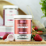 Izolat białka z MCT WPI Świeża Truskawka 300 g BeKeto - suplement diety KETO odżywka białkowa