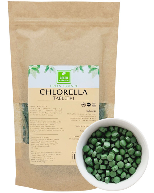 Chlorella tabletki 250mg Green Essence 1000 sztuk 250 g - suplement diety