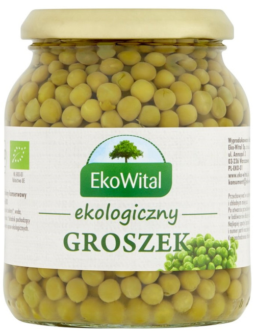 Groszek zielony w zalewie BIO 350 g / 230 g - EkoWital