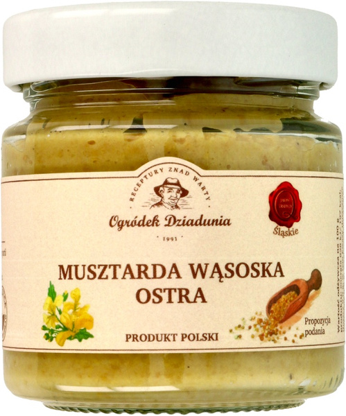 Musztarda Wąsoska ostra 210 g Ogródek Dziadunia