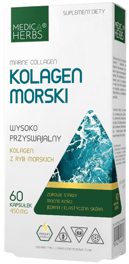 Kolagen morski 450 mg 60 kaps. Medica Herbs - suplement diety