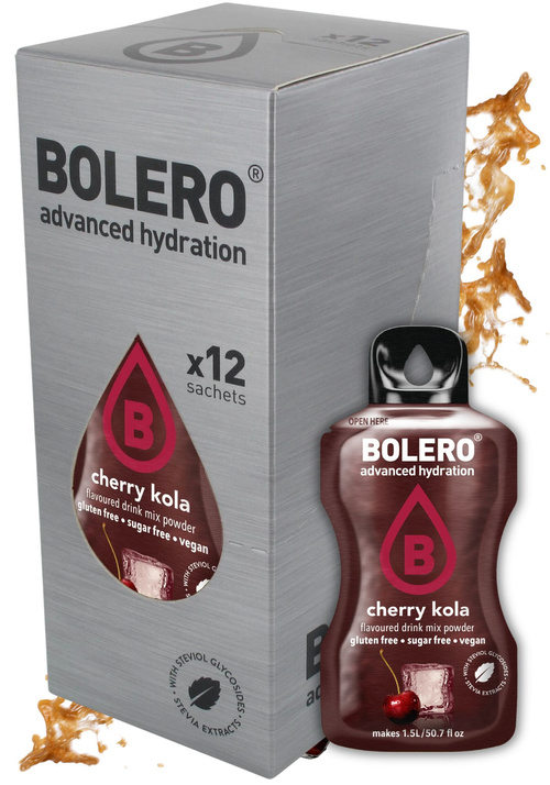 Bolero Drink Cherry Kola Box 12 szt. - napój w proszku ze stewią Wiśniowa Cola 9 g