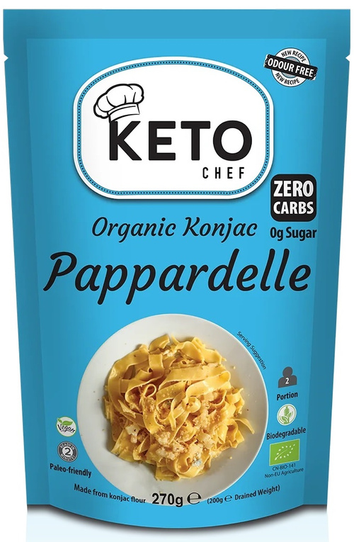 Makaron Konjac Pappardelle shirataki Bio 270 g Keto Chef Better Than Foods Bezzapachowy