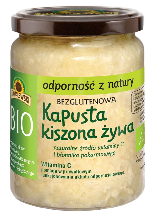 Kapusta kiszona żywa niepasteryzowana Bezglutenowa BIO 540 ml (400 g) Kowalewski