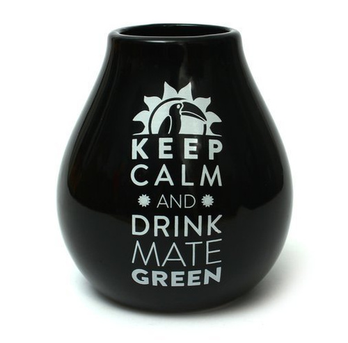 Matero ceramiczne Czarne Tykwa 350 ml - Keep Calm and Drink Mate Green