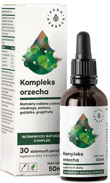 Kompleks orzecha krople Suplement Diety, 50 ml - Aura Herbals