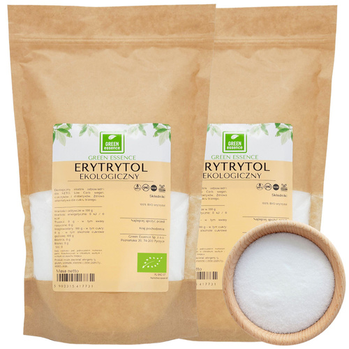 Erytrytol słodzik BIO 1 kg Ekologiczny erytrol naturalny - Zestaw 2x 500 g