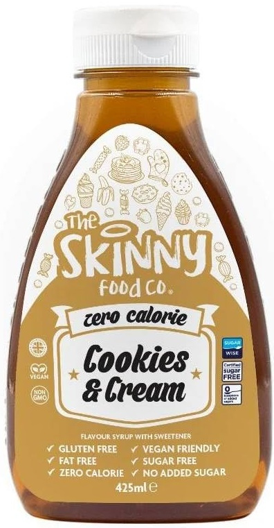 Syrop Zero bez cukru Ciasteczka z Kremem 425 ml Skinny Food Syrup Cookies & Cream (WAŻN. 03.2025)