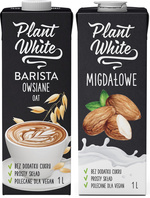 Napój migdałowy + owsiany Barista Bez Cukru Plant White - Zestaw 2x 1 L 