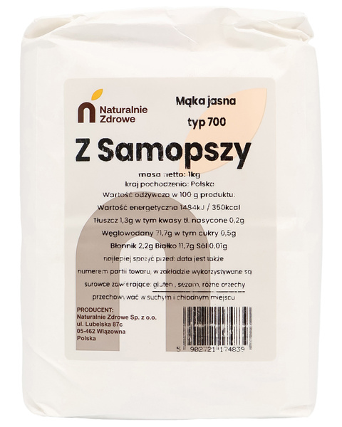 Mąka z samopszy jasna typ 700 1 kg Naturalnie Zdrowe