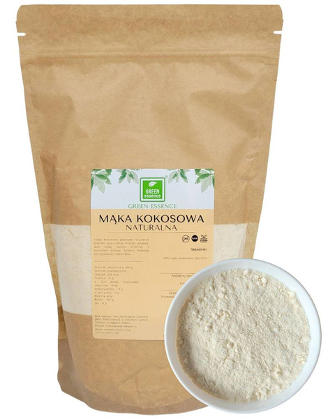 Mąka kokosowa naturalna 1 kg - niskowęglowodanowa 