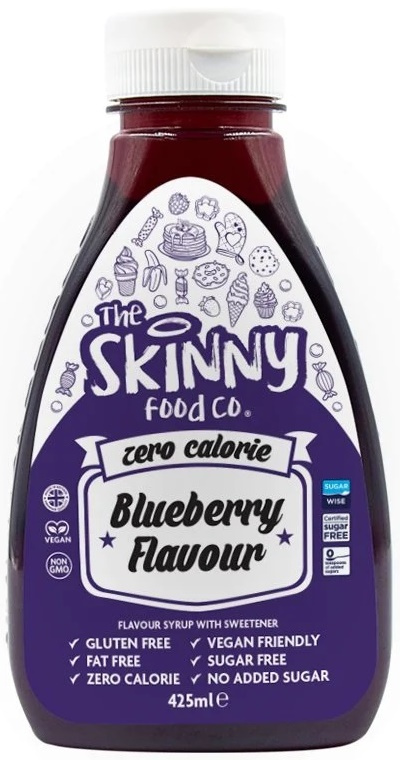 Syrop Zero bez cukru Jagoda 425 ml Skinny Food Syrup Blueberry (WAŻN. 03.2025)