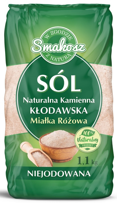 Sól kamienna Kłodawska miałka różowa - naturalna niejodowana drobna 11 kg Smakosz