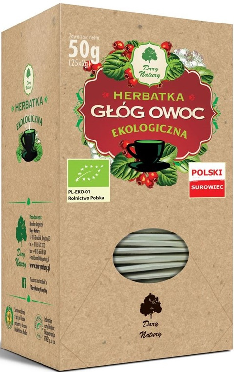 Głóg owoc herbatka ekologiczna w saszetkach 25x2 g - Dary Natury