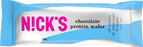 Wafelek proteinowy czekoladowy w czekoladzie Bez Cukru Keto 40 g Nick's Protein Wafer Chocolate