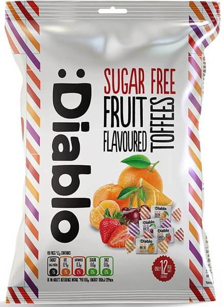 Cukierki owocowe miękkie Bez Cukru 75 g :Diablo Fruit Flavoured Toffees Sugar Free