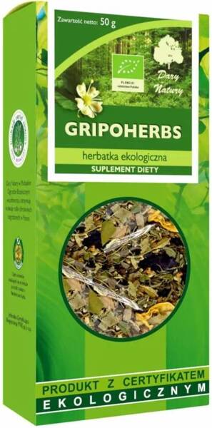 Gripoherbs herbatka Ekologiczna 50 g Dary Natury - suplement diety 