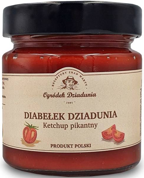 Ketchup pikantny - Diabełek Dziadunia 220 g - Ogródek Dziadunia