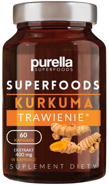 Kurkuma Trawienie 60 kaps. Purella Superfoods - suplement diety