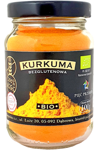 Kurkuma mielona Bezglutenowa - Ekologiczna BIO 100 g - Pięć Przemian