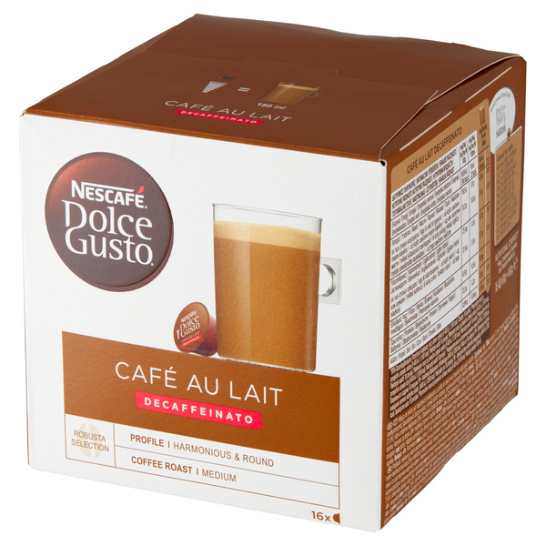 Nescafe Dolce Gusto Cafe au Lait Decaffeinato 16 kapsułek - kawa bezkofeinowa w kapsułkach