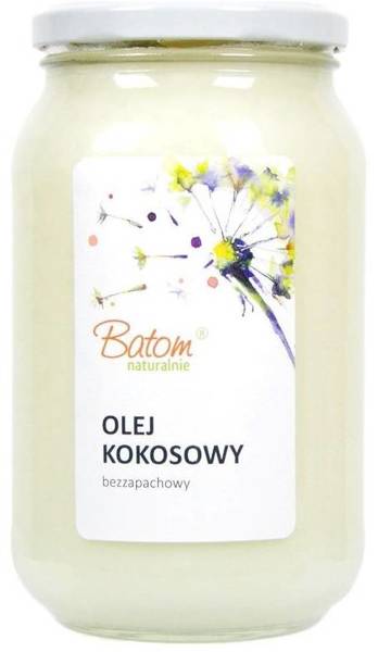 Olej kokosowy bezzapachowy rafinowany 900 ml Batom - tłuszcz Keto