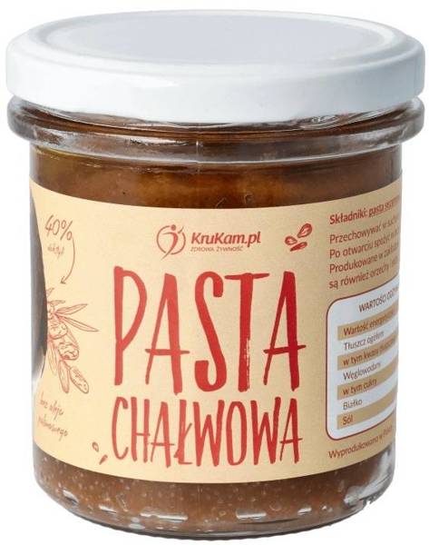 Pasta chałwowa naturalna - masło orzechowe Bez Cukru 300 g - Krukam