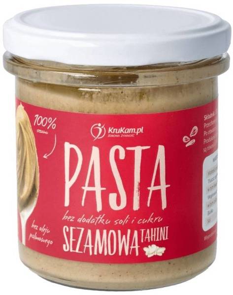 Pasta sezamowa Tahini naturalna - masło orzechowe Bez Cukru 300 g - Krukam