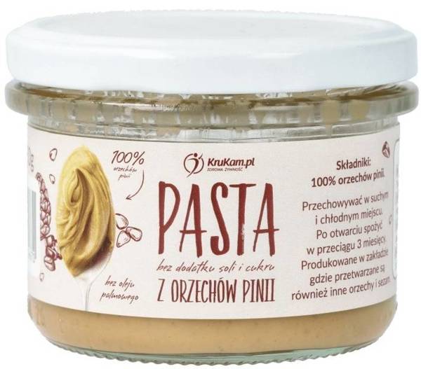 Pasta z orzechów pini naturalna - masło orzechowe Bez Cukru 150 g KETO - Krukam