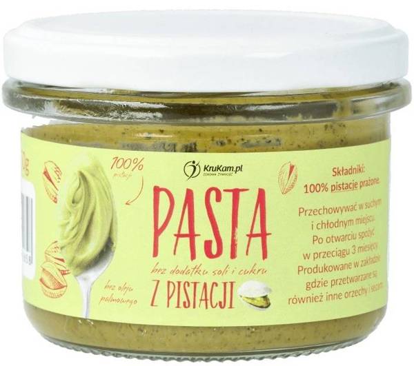 Pasta z pistacji naturalna - masło orzechowe Bez Cukru 150 g KETO - Krukam