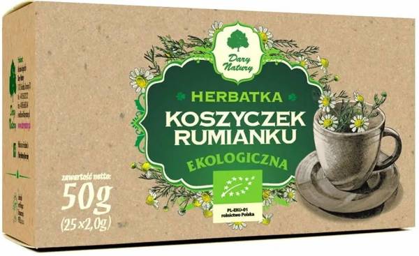 Rumianek koszyczek Ekologiczna herbatka 25x 2g Dary Natury