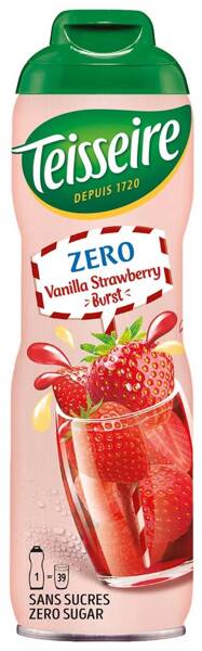 Syrop Truskawka Wanilia Bez Cukru koncentrat bidon 600 ml Teisseire Zero Vanilla Strawberry Burst