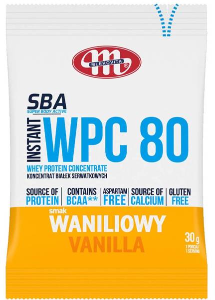 WPC 80 Instant Waniliowy Koncentrat białek serwatkowych 30 g - SBA Mlekovita