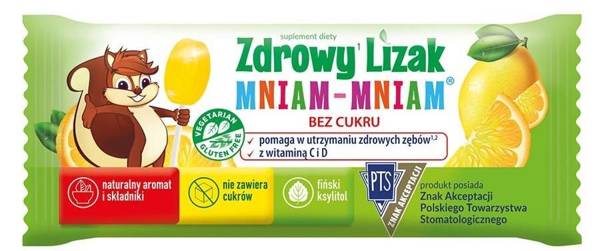 Zdrowy lizak Mniam Bez Cukru - Cytryna - Suplement Diety 1szt - Starpharma