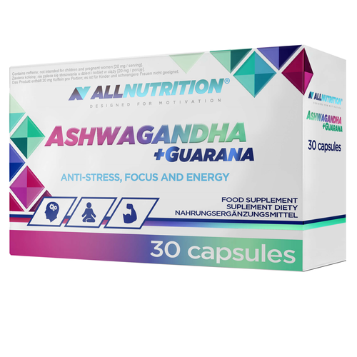 Allnutrition Ashwagandha + Guarana 30 kapsułek - suplement diety