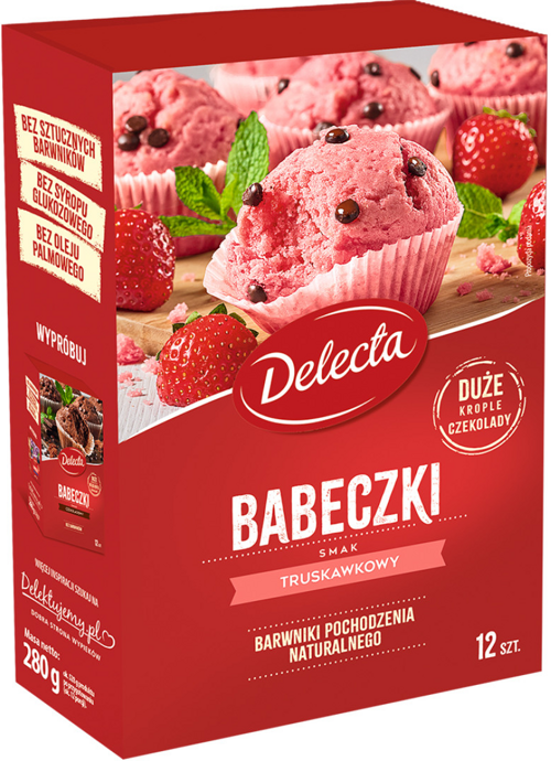 Babeczki smak truskawkowy 280 g Delecta