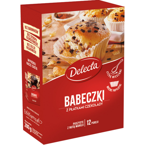 Babeczki z płatkami czekolady 280 g Delecta