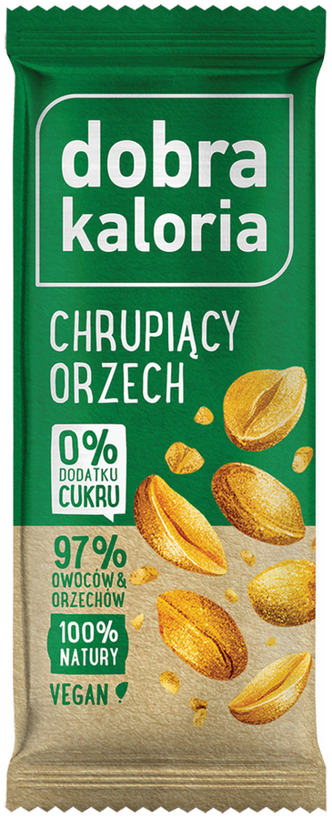 Baton owocowy Chrupiący Orzech 35 g Dobra Kaloria - batonik Bez Cukru