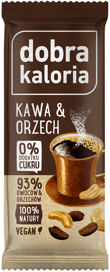 Baton owocowy Kawa & Orzech 35 g Dobra Kaloria - batonik Bez Cukru