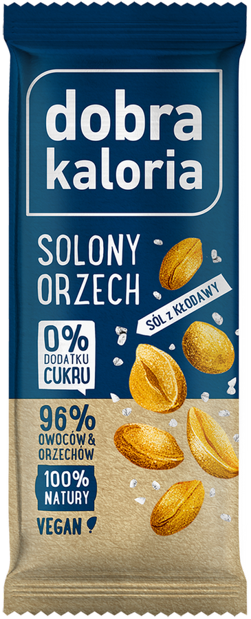 Baton owocowy Solony Orzech 35 g Dobra Kaloria - batonik Bez Cukru