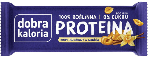 Baton proteinowy Krem Orzechowy & Wanilia 45 g Dobra Kaloria - batonik Bez Cukru